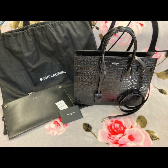 Yves Saint Laurent Handbags - YSL SAC DE JOUR SMALL CROCODILE SHINY LEATHER